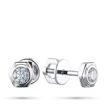 Пусеты из белого золота э4712пс03210203