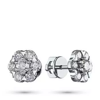 Пусеты из белого золота э4712пс09161000