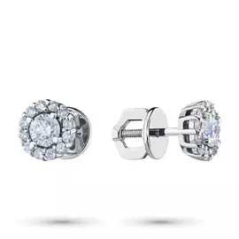 Пусеты из белого золота с бриллиантами э0901пс01162500