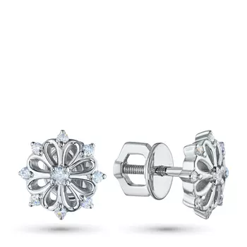 Пусеты из белого золота с бриллиантами э0901пс01169100