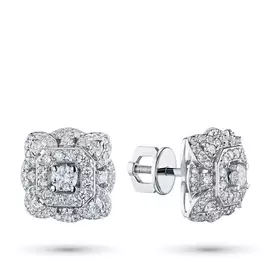 Пусеты из белого золота с бриллиантами э0901пс01210954