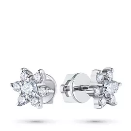 Пусеты из белого золота с бриллиантами э0901пс02100700