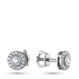 Пусеты из белого золота с бриллиантами э0901пс02150500