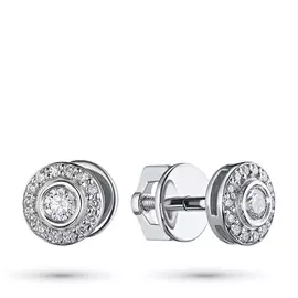 Пусеты из белого золота с бриллиантами э0901пс02150500