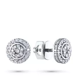 Пусеты из белого золота с бриллиантами э0901пс02163600