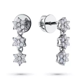 Пусеты из белого золота с бриллиантами э0901пс02190800