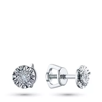 Пусеты из белого золота с бриллиантами э0901пс02220110