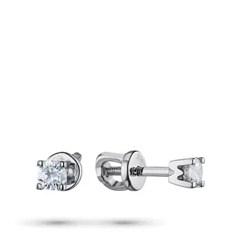 Пусеты из белого золота с бриллиантами э0901пс02220202