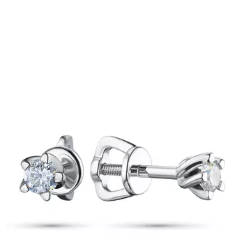 Пусеты из белого золота с бриллиантами э0901пс03111500