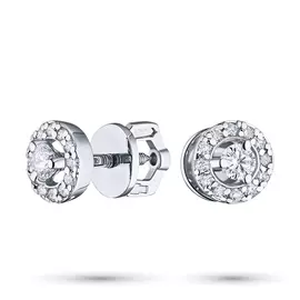 Пусеты из белого золота с бриллиантами э0901пс03150200