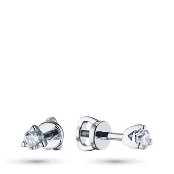 Пусеты из белого золота с бриллиантами э0901пс03220201