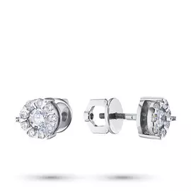 Пусеты из белого золота с бриллиантами э0901пс04140800