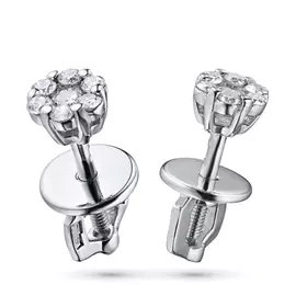 Пусеты из белого золота с бриллиантами э0901пс04152800