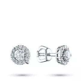 Пусеты из белого золота с бриллиантами э0901пс04190300