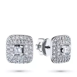 Пусеты из белого золота с бриллиантами э0901пс04192300