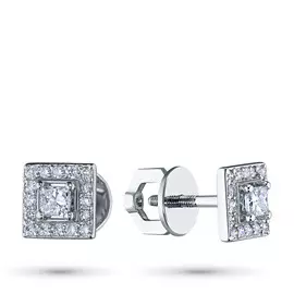 Пусеты из белого золота с бриллиантами э0901пс04195200