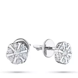 Пусеты из белого золота с бриллиантами э0901пс04200760