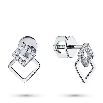 Пусеты из белого золота с бриллиантами э0901пс04201414