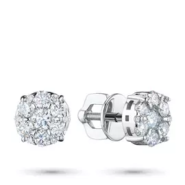 Пусеты из белого золота с бриллиантами э0901пс04202037