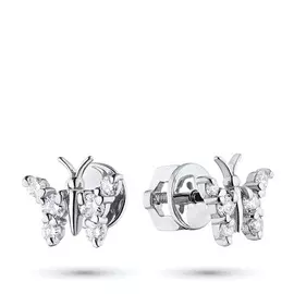 Пусеты из белого золота с бриллиантами э0901пс04202835