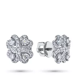 Пусеты из белого золота с бриллиантами э0901пс04202836