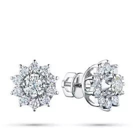 Пусеты из белого золота с бриллиантами э0901пс04202940