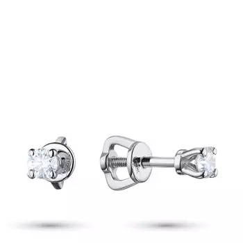 Пусеты из белого золота с бриллиантами э0901пс04202989