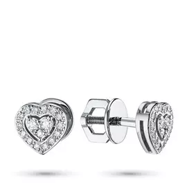 Пусеты из белого золота с бриллиантами э0901пс04210028