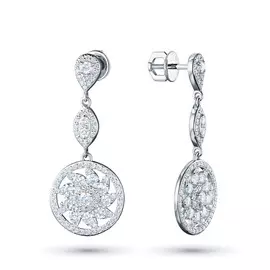 Пусеты из белого золота с бриллиантами э0901пс04210029