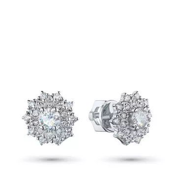 Пусеты из белого золота с бриллиантами э0901пс04210654