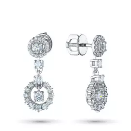 Пусеты из белого золота с бриллиантами э0901пс04210703