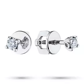 Пусеты из белого золота с бриллиантами э0901пс05150200