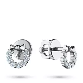 Пусеты из белого золота с бриллиантами э0901пс05160400