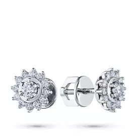 Пусеты из белого золота с бриллиантами э0901пс05165400