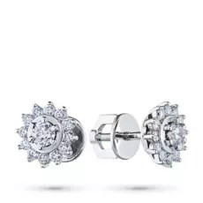 Пусеты из белого золота с бриллиантами э0901пс05165400