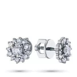 Пусеты из белого золота с бриллиантами э0901пс05165500