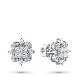 Пусеты из белого золота с бриллиантами э0901пс05210380