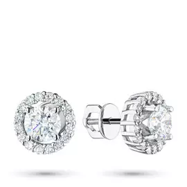 Пусеты из белого золота с бриллиантами э0901пс05210905