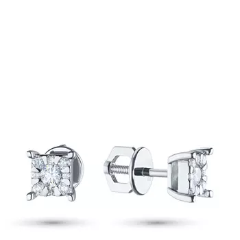 Пусеты из белого золота с бриллиантами э0901пс05210954