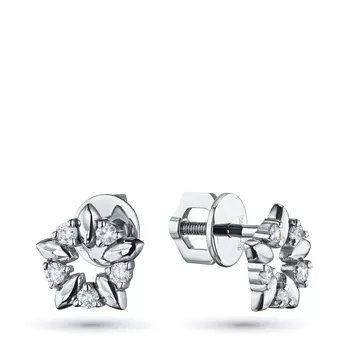 Пусеты из белого золота с бриллиантами э0901пс05211008