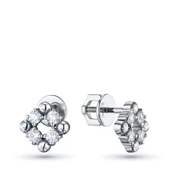 Пусеты из белого золота с бриллиантами э0901пс05211009