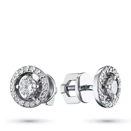 Пусеты из белого золота с бриллиантами э0901пс06165500