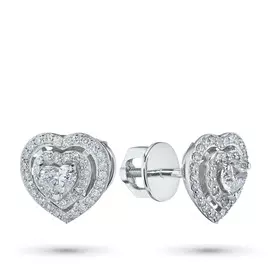 Пусеты из белого золота с бриллиантами э0901пс06180100