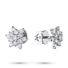 Пусеты из белого золота с бриллиантами э0901пс06181000