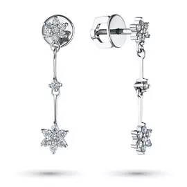 Пусеты из белого золота с бриллиантами э0901пс06183100