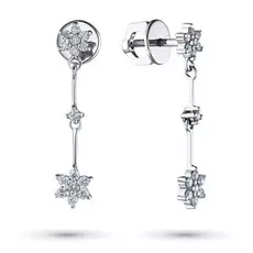 Пусеты из белого золота с бриллиантами э0901пс06183100