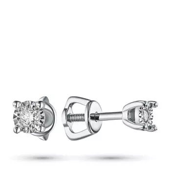 Пусеты из белого золота с бриллиантами э0901пс06200101