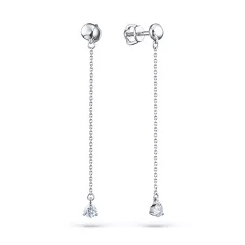 Пусеты из белого золота с бриллиантами э0901пс06200860