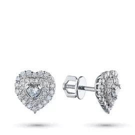 Пусеты из белого золота с бриллиантами э0901пс06210905