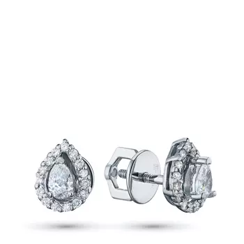 Пусеты из белого золота с бриллиантами э0901пс06220617